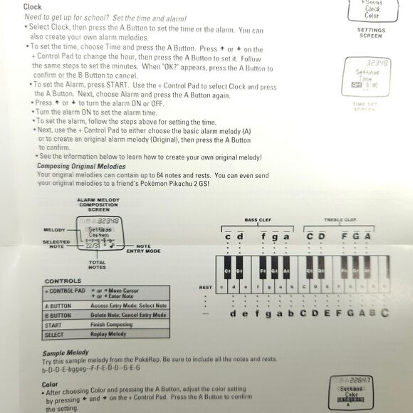 Pokemon Pikachu 2 GS Gold Silver Virtual Pet Instruction Manual ONLY - Picture 4 of 6